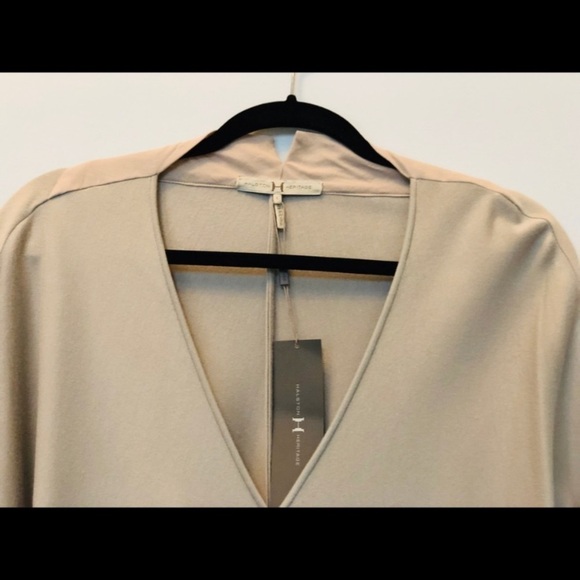 Halston Heritage Draped Blouse Top Size S  New with Tags  Beige Sand Nude - Picture 7 of 11